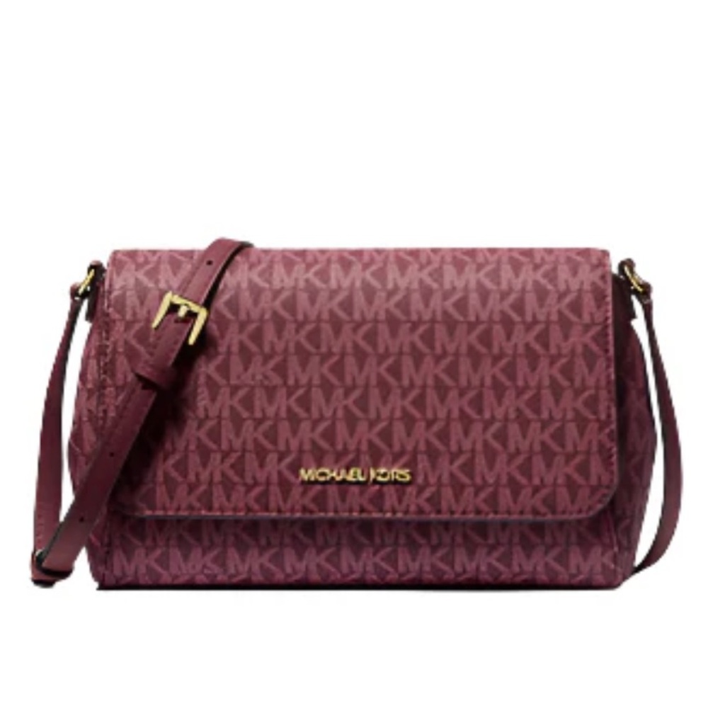 Michael Kors Medium Logo Convertible Crossbody Bag - Oxblood